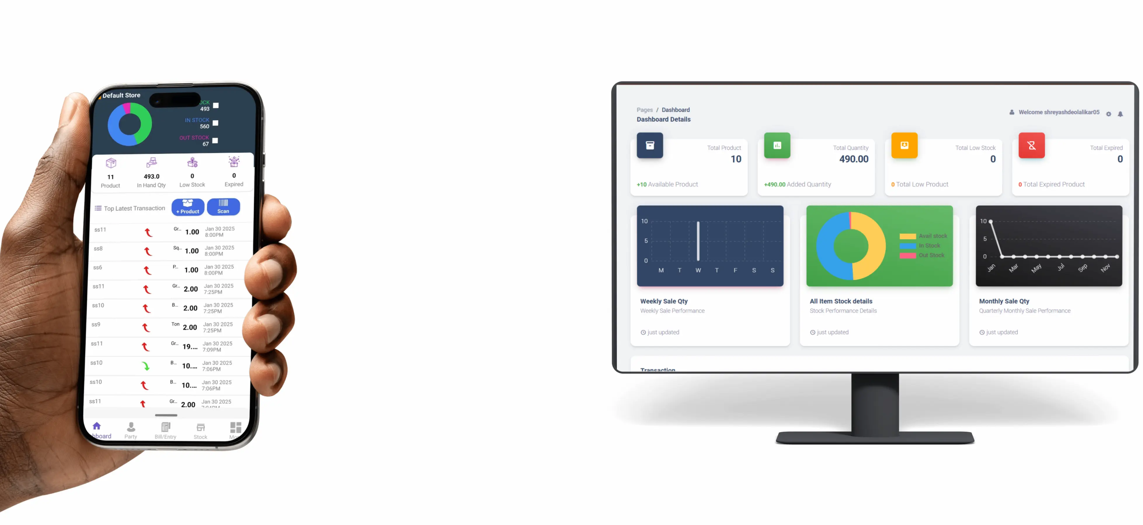 Inventory management software interface enabling seamless stock tracking, warehouse control, and automated reordering for efficient business operations.