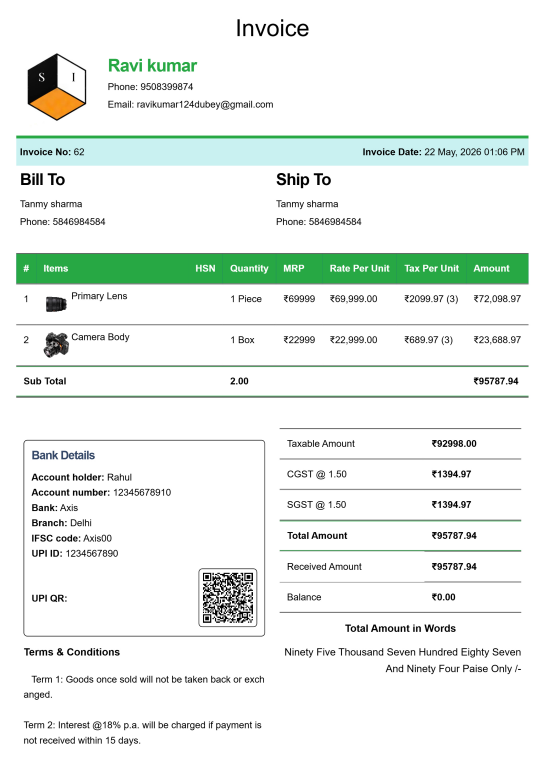 Modern House Rent Bill