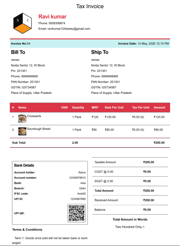 Modern House Rent Bill