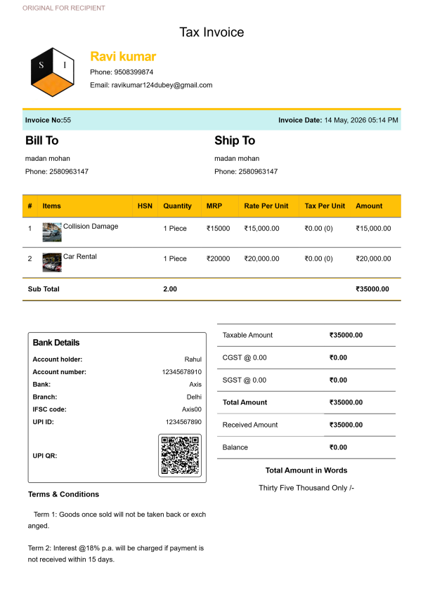 Modern House Rent Bill