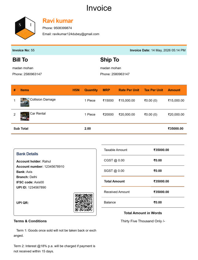 Modern House Rent Bill