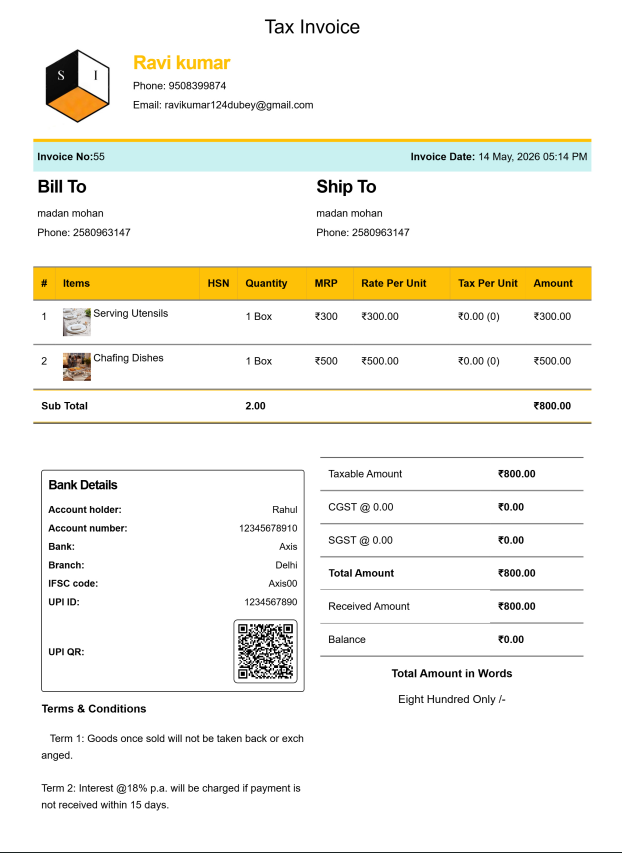 Modern House Rent Bill