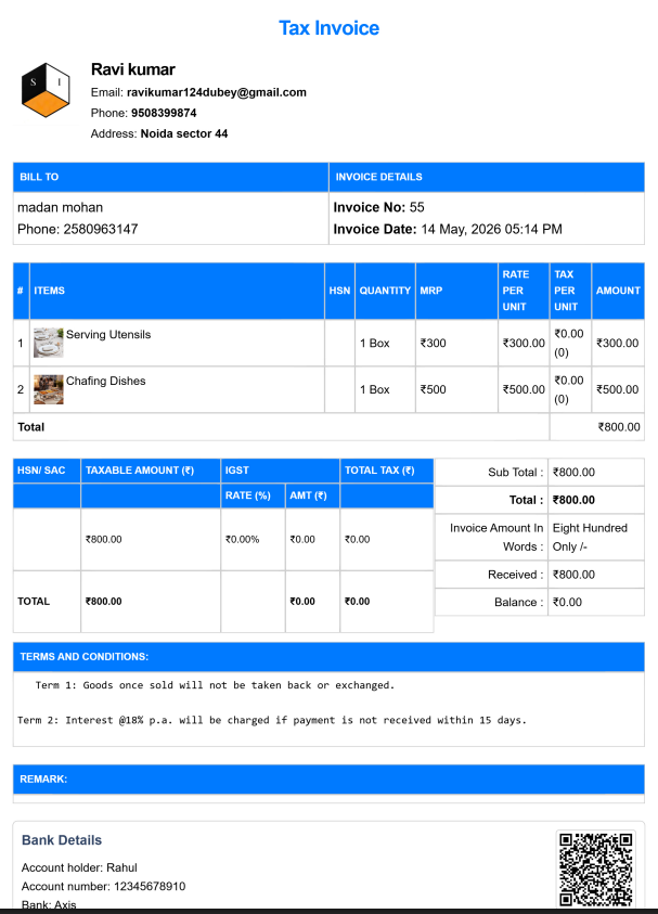 Tally Theme House Rent Bill