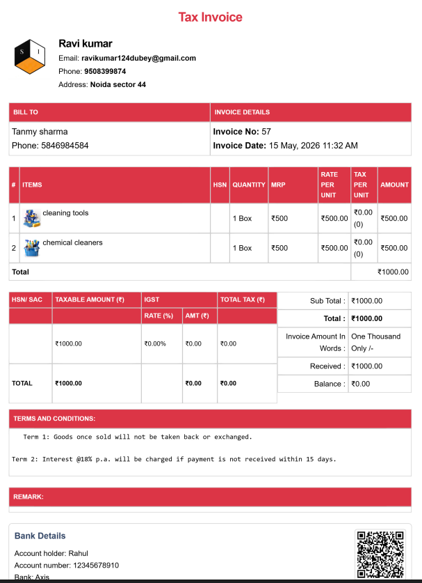 Tally Theme House Rent Bill