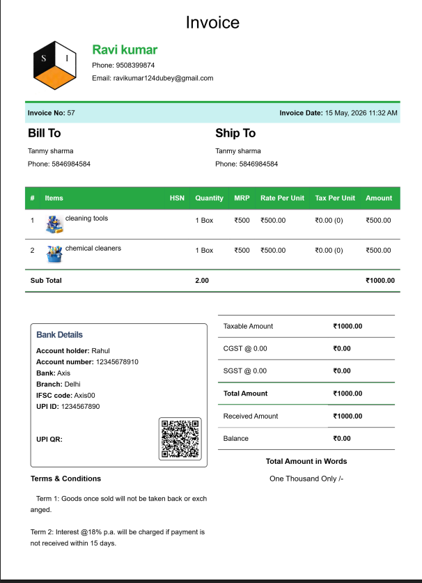 Modern House Rent Bill