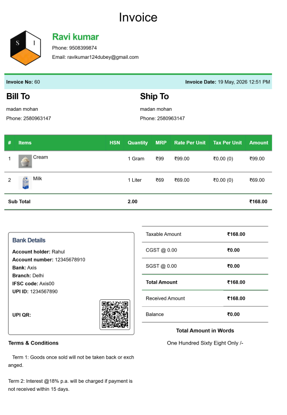 Modern House Rent Bill