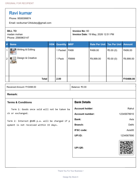 Bill Book Freelance  Bill