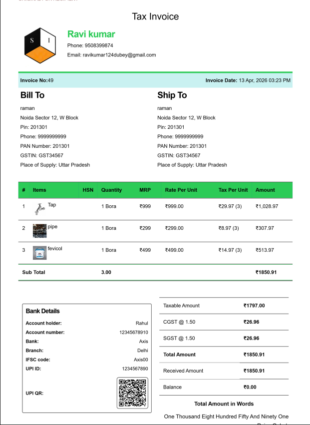 Modern House Rent Bill