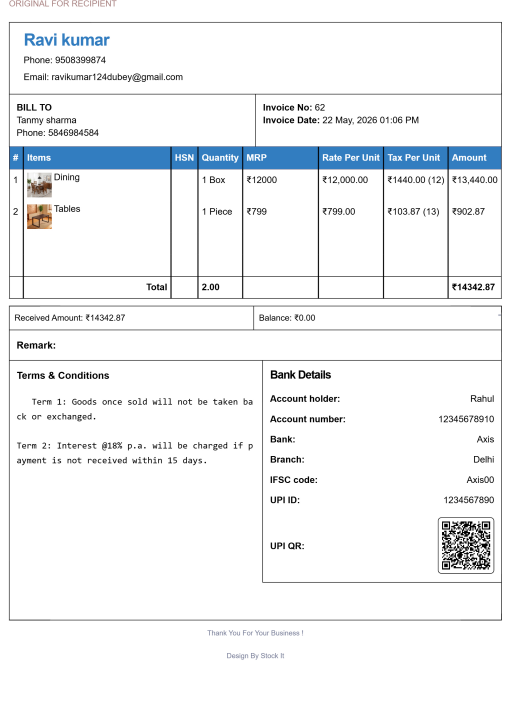 Bill Book House Rent Bill