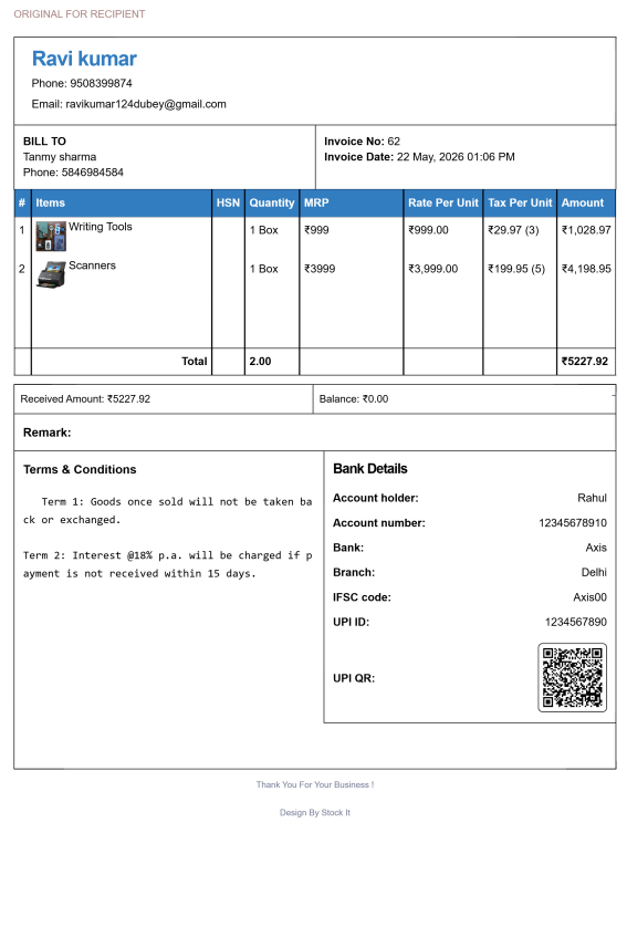 Criminal Defense Lawyer Invoice