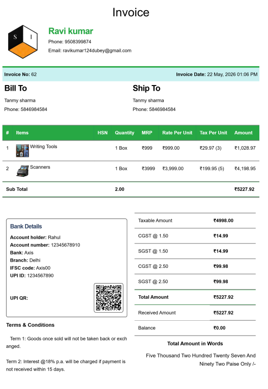 Modern Law Firm Invoice Template