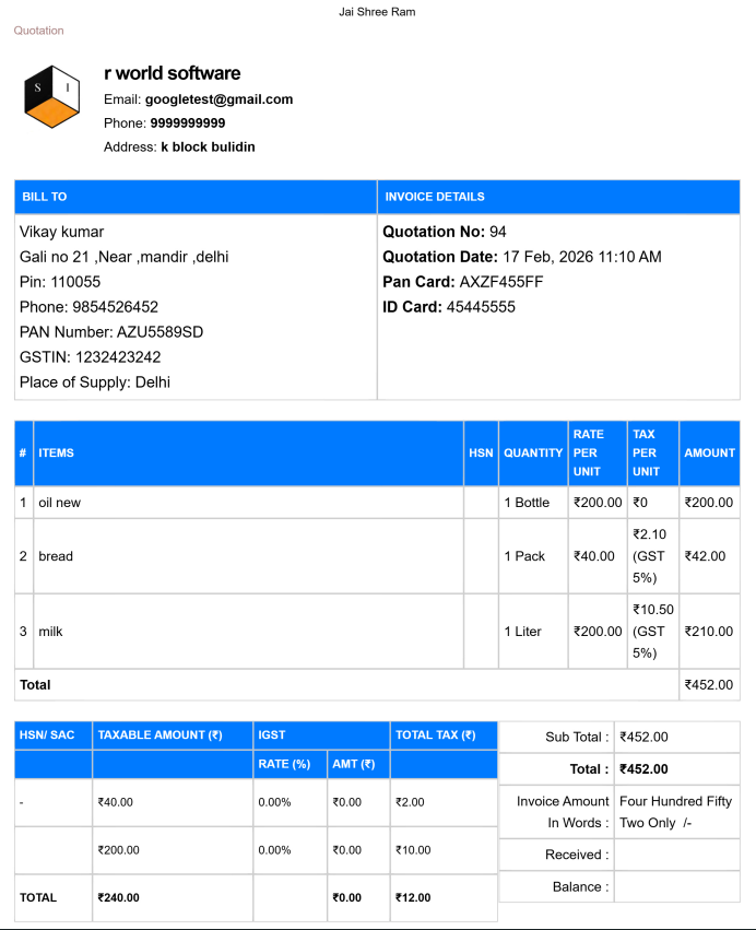 Enterprise Quotation Template