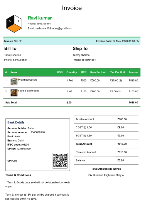 Modern House Rent Bill