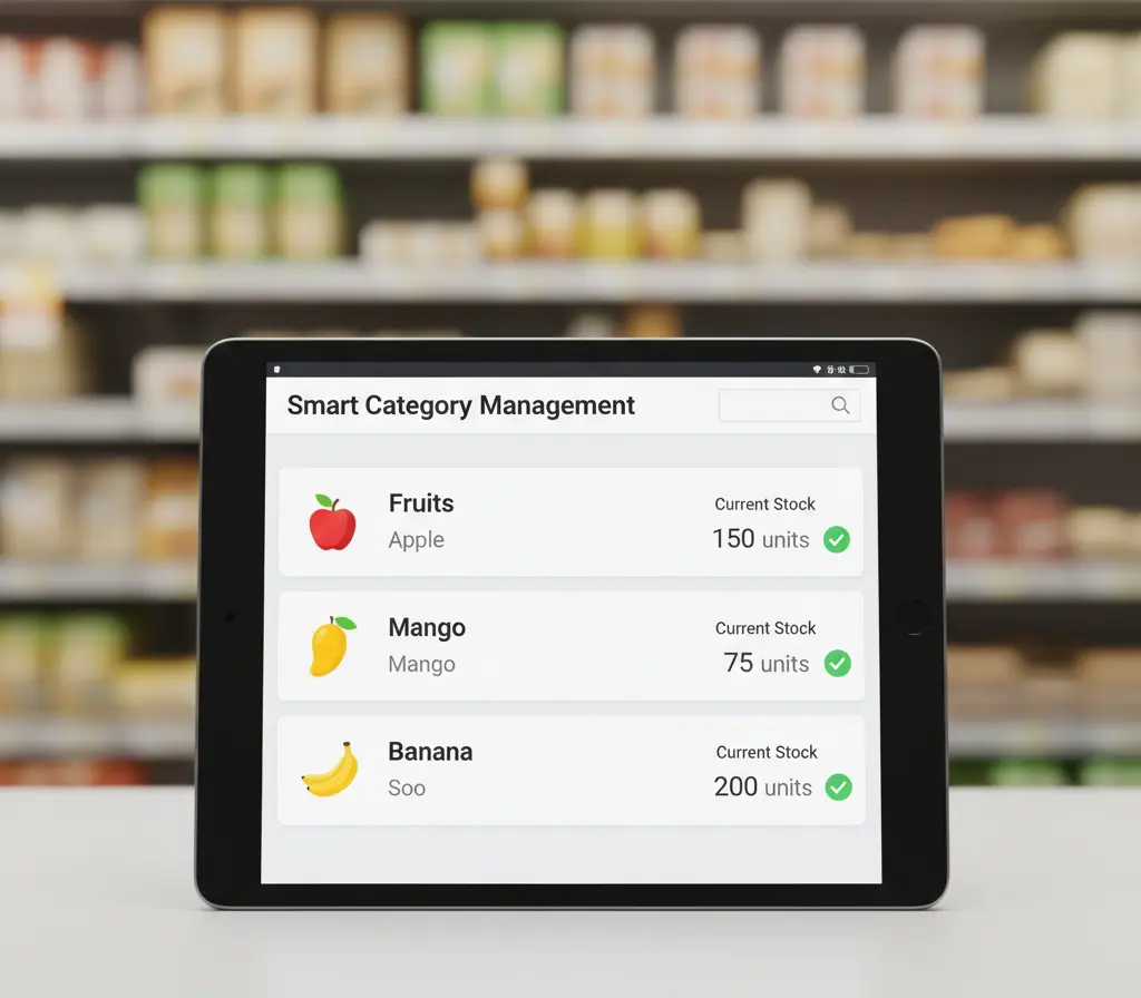 Category Wise Item Management and Stock Tracking